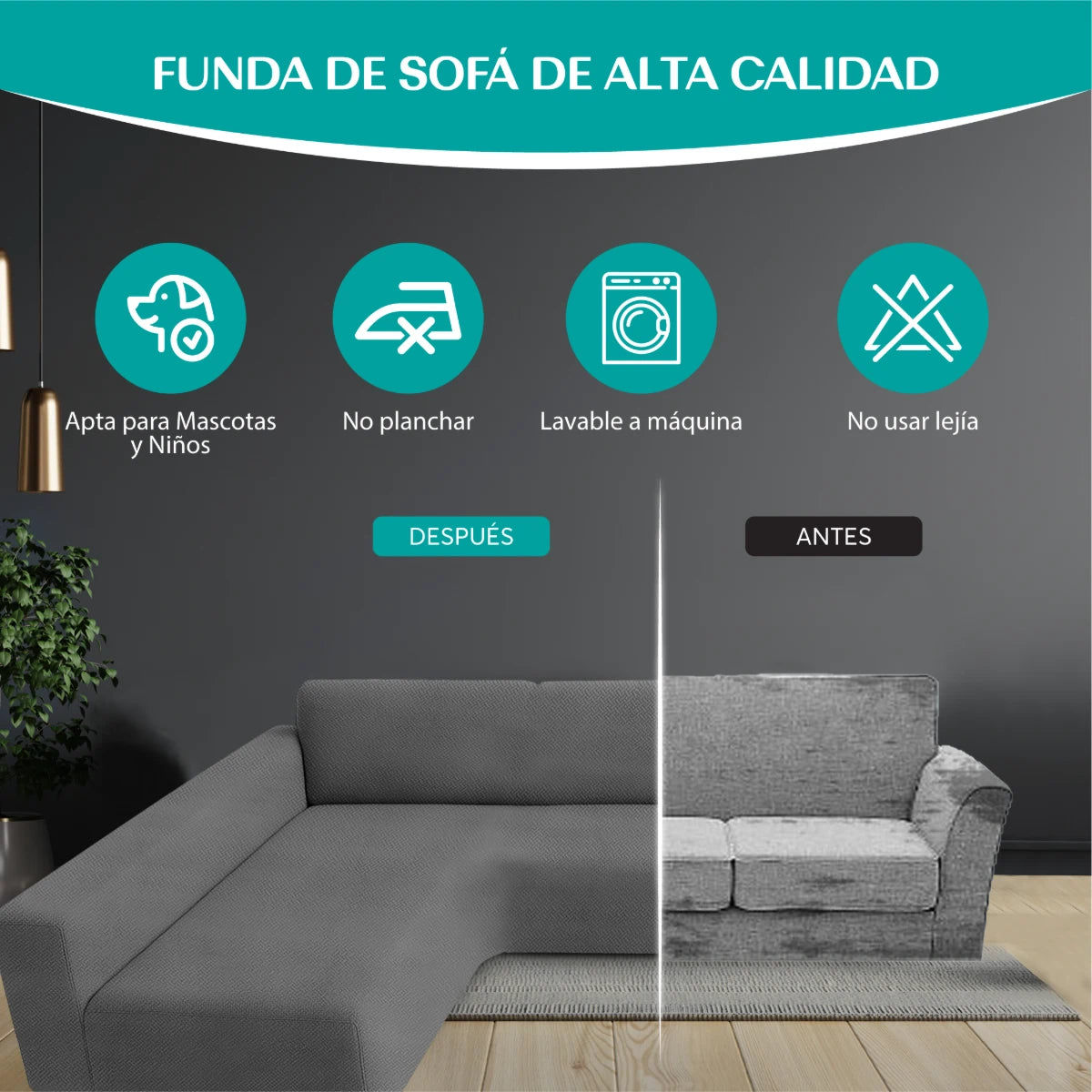 Funda para sofá chaise longue