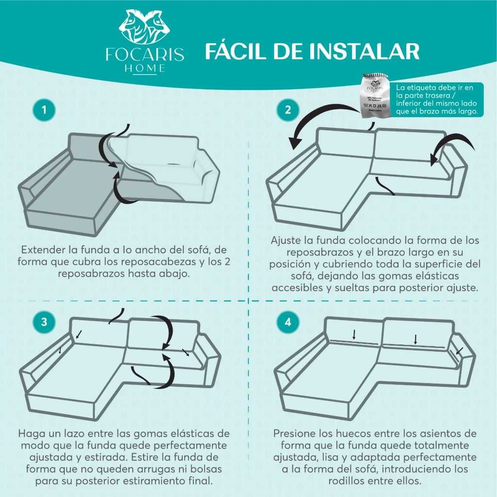 Funda para sofá chaise longue