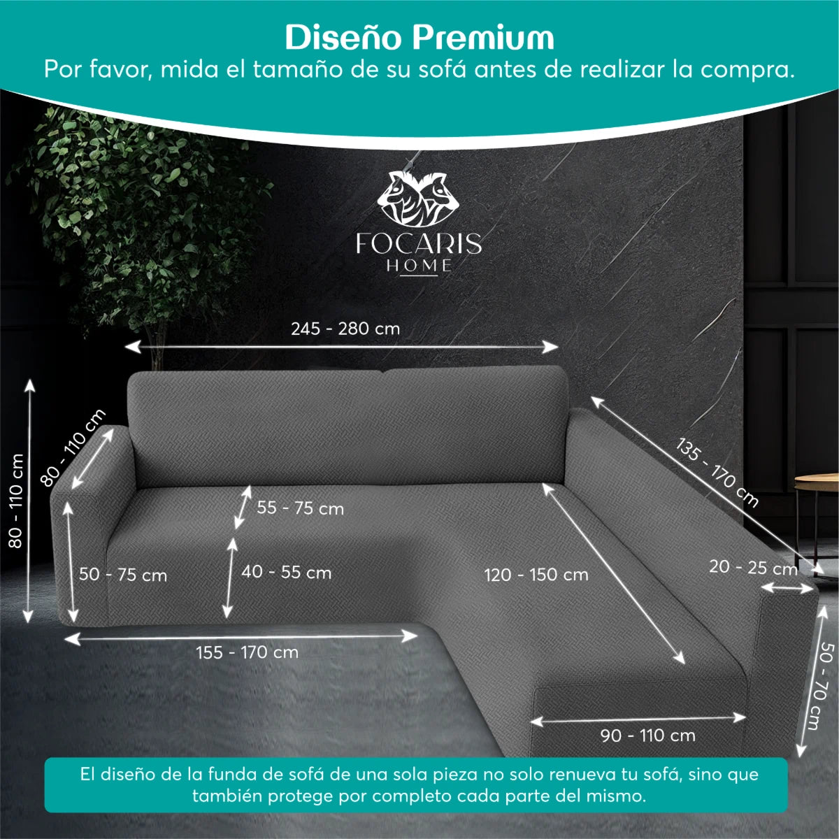 Funda para sofá chaise longue