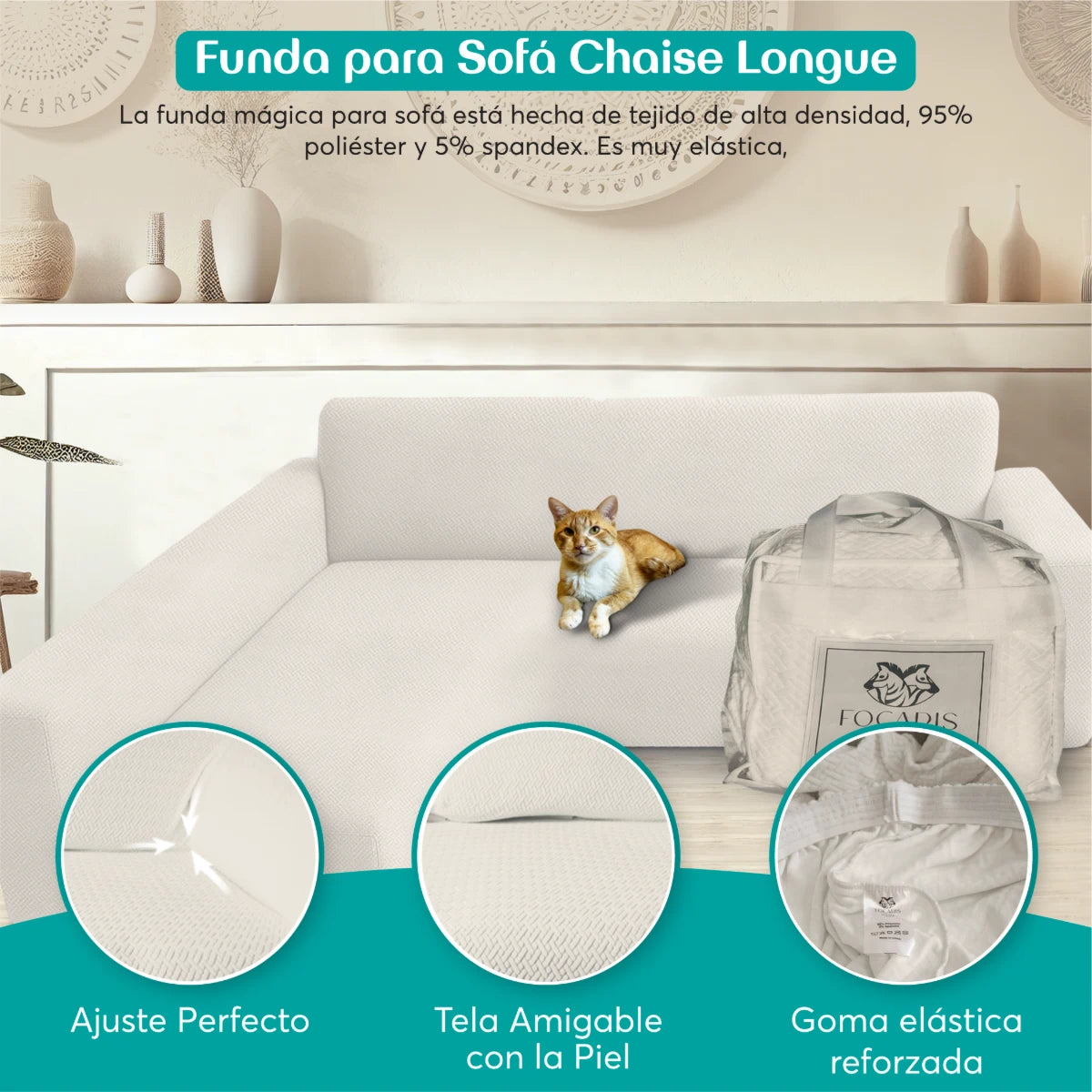 Funda para sofá chaise longue