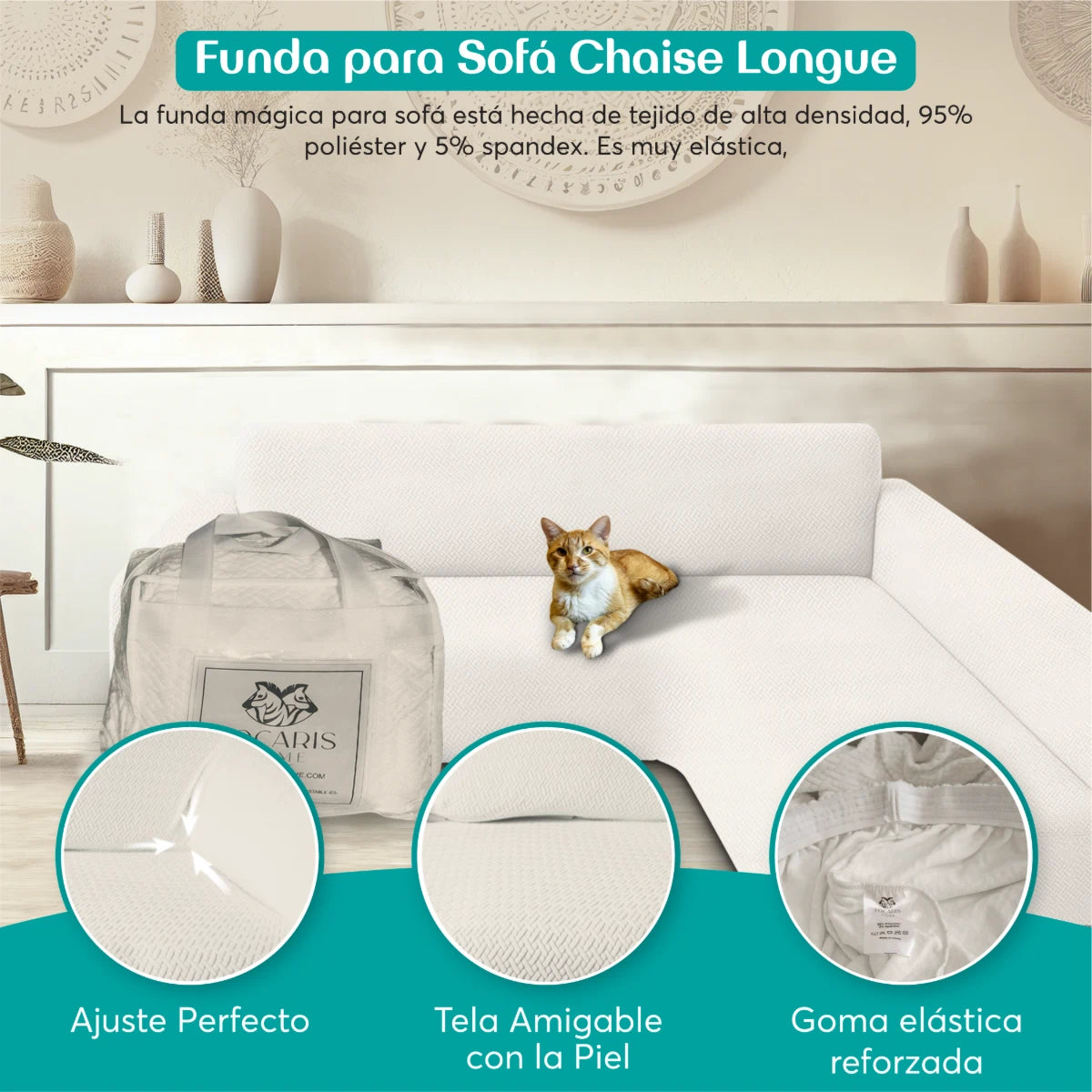 Funda para sofá chaise longue