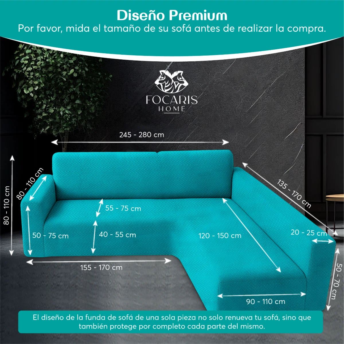 Funda para sofá chaise longue