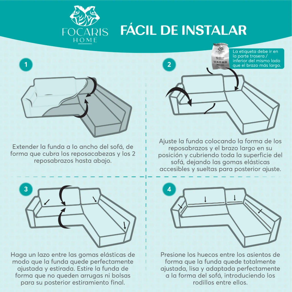 Funda para sofá chaise longue