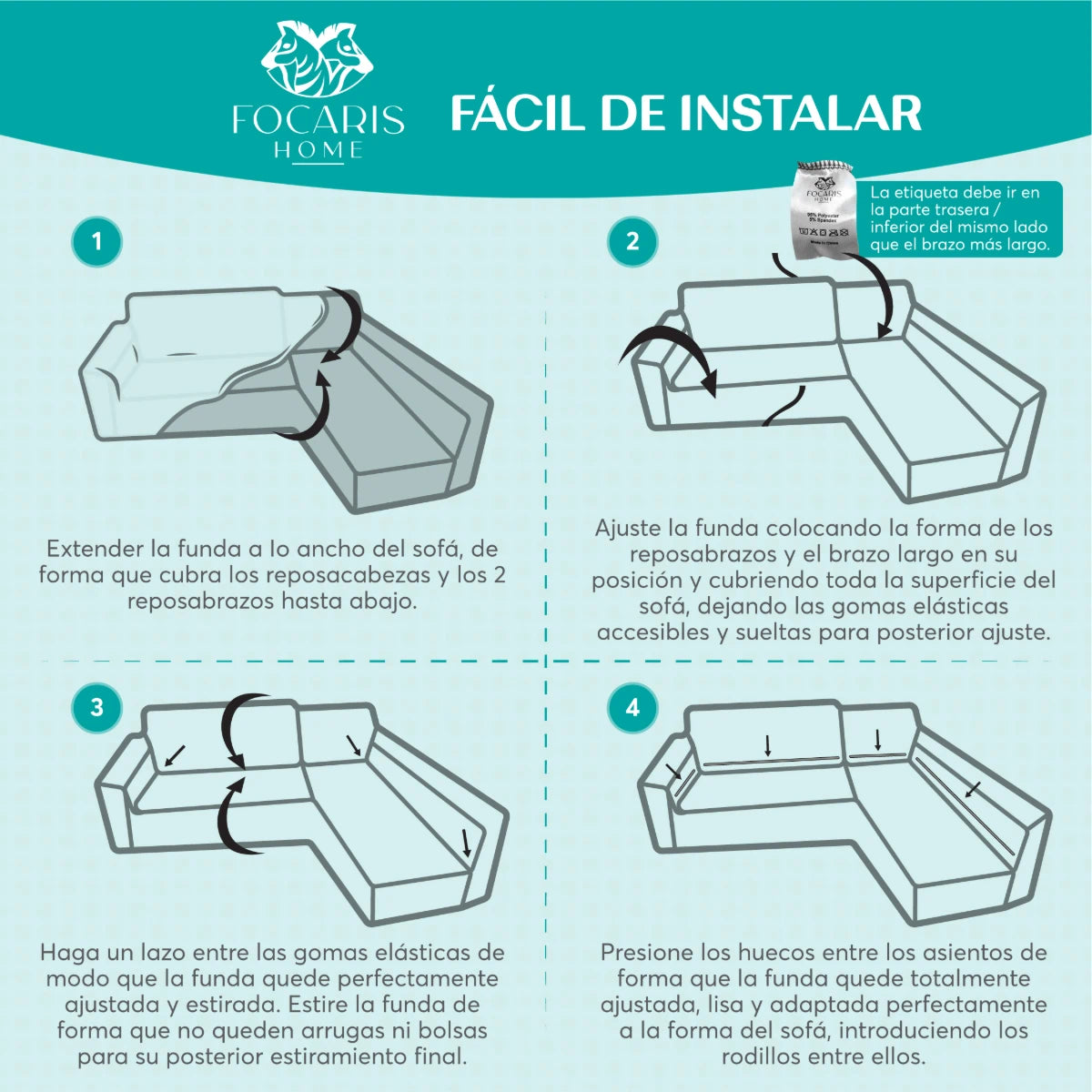 Funda para sofá chaise longue