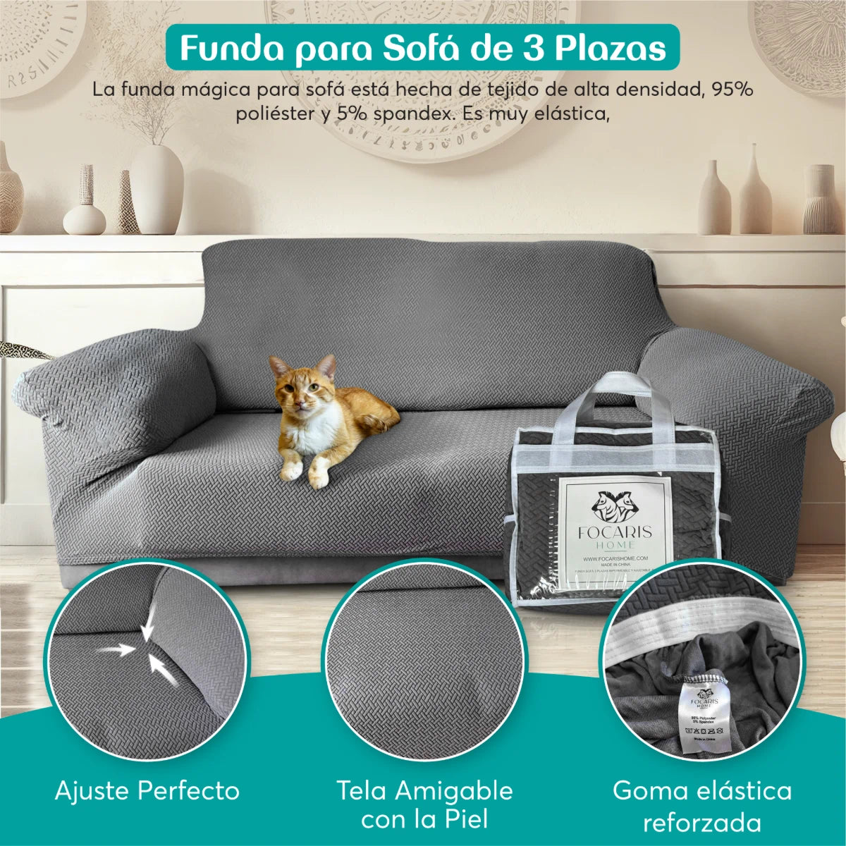 Funda para sofá 3 plazas